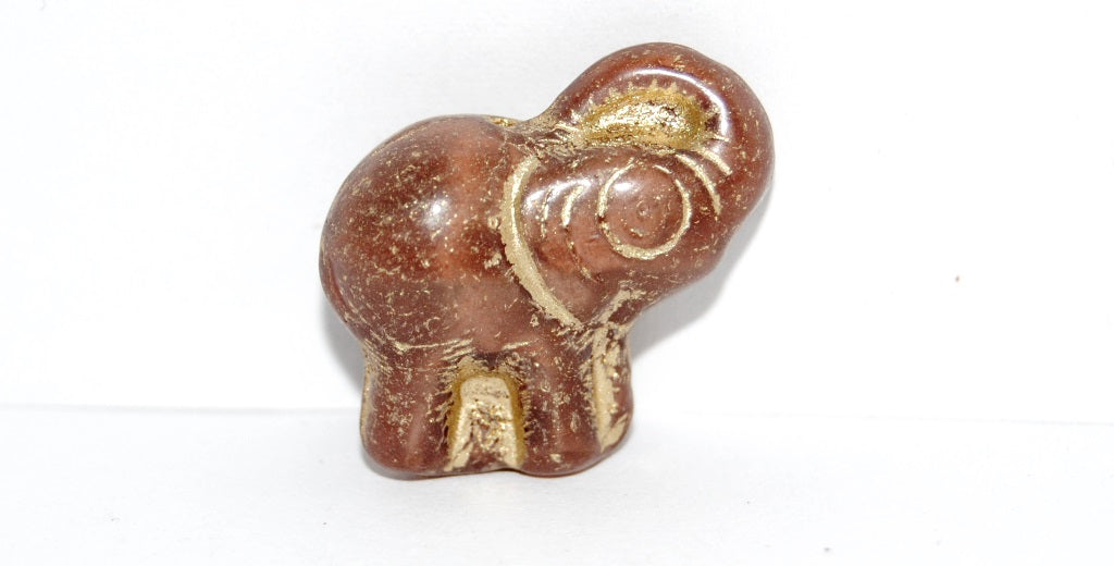 Elephant Animal Pressed Glass Beads, (17602 54202), Glass, Czech Republic