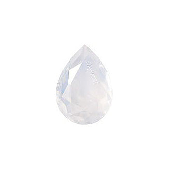Pear Faceted Pointed Back (Doublets) Crystal Glass Stone, White 3 Milky Colours (Milky-White), Czech Republic