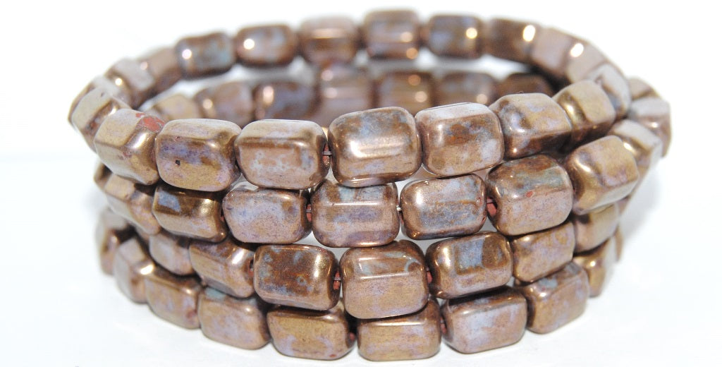 Shaped Pressed Glass Beads, Chalk White Luminescent Green (3000 65431), Glass, Czech Republic