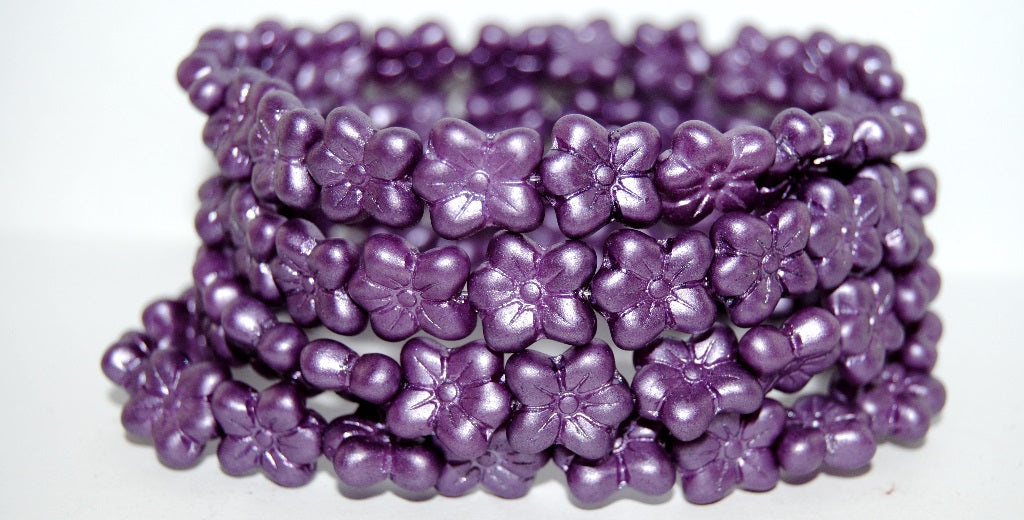 Flower Pressed Glass Beads, 70038 (70038), Glass, Czech Republic