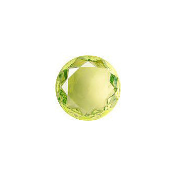 Round Faceted Pointed Back (Doublets) Crystal Glass Stone, Yellow 2 Transparent (80130), Czech Republic