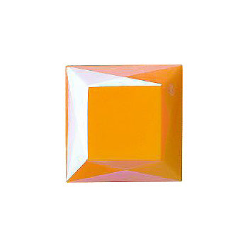 Square Faceted Pointed Back (Doublets) Crystal Glass Stone, Yellow 6 Opaque With Ab, Polished (93110-Abp), Czech Republic