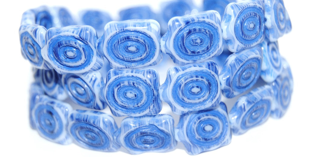 Spiral Turtle Pressed Glass Beads, (35010 46430), Glass, Czech Republic