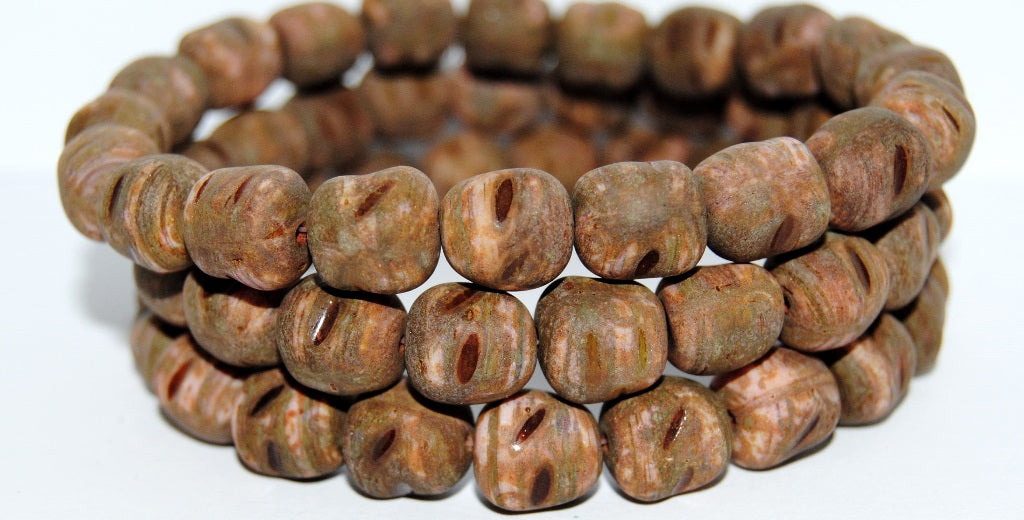 Shaped Stone Like Pressed Glass Beads, (932002020 86800Atq), Glass, Czech Republic