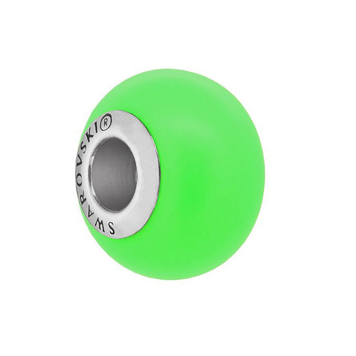 SWAROVSKI BeCharmed Pearl 5890 Charm big hole bead Crystal Neon Green Pearl, Steel Glass Austria