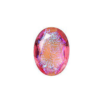 Oval Faceted Pointed Back (Doublets) Crystal Glass Stone, Pink 12 Mexico Opals (Mex-8), Czech Republic