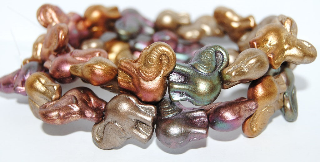 Elephant Animal Pressed Glass Beads, 1620 (1620), Glass, Czech Republic