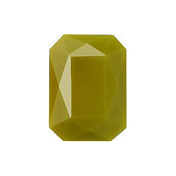 Octagon Faceted Pointed Back (Doublets) Crystal Glass Stone, Green 4 Opaque (54021), Czech Republic