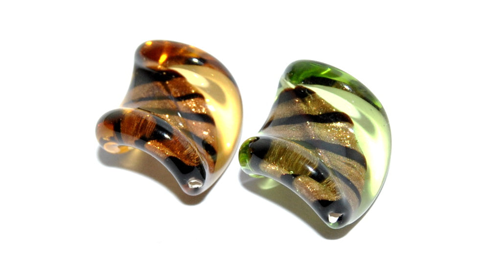 Leaf Lampwork Glass Handmade Beads, (A), Glass, Czech Republic