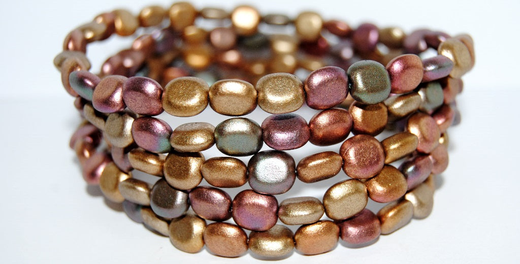 Oval Pressed Glass Beads, 1620 (1620), Glass, Czech Republic