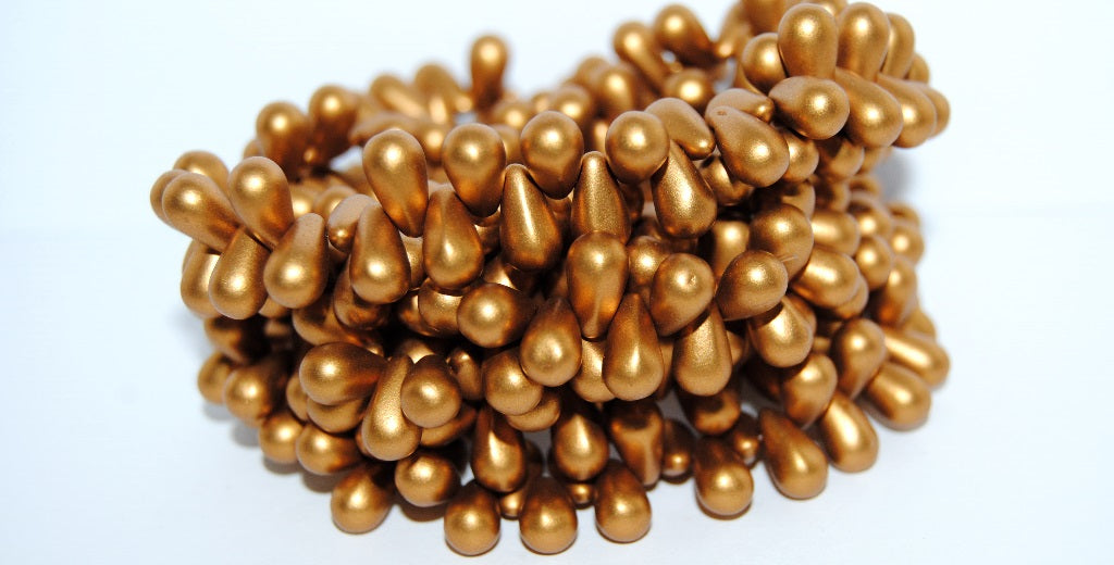 Pear Drop Pressed Glass Beads, 1740 (1740), Glass, Czech Republic