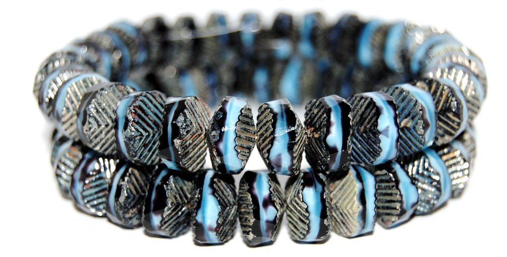 Faceted Cathedral Fire Polished Glass Beads, (67993 43400), Glass, Czech Republic