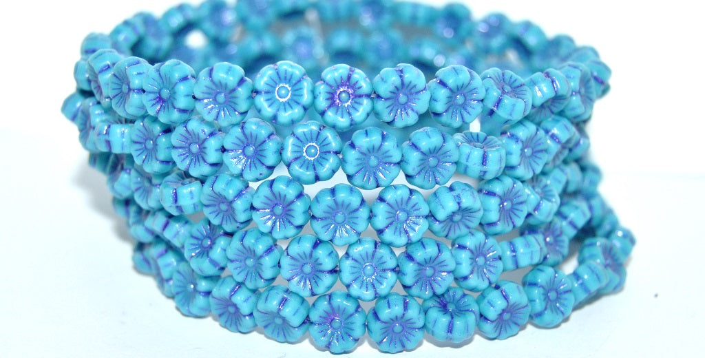Hawaii Flower Pressed Glass Beads, (63900 43810), Glass, Czech Republic