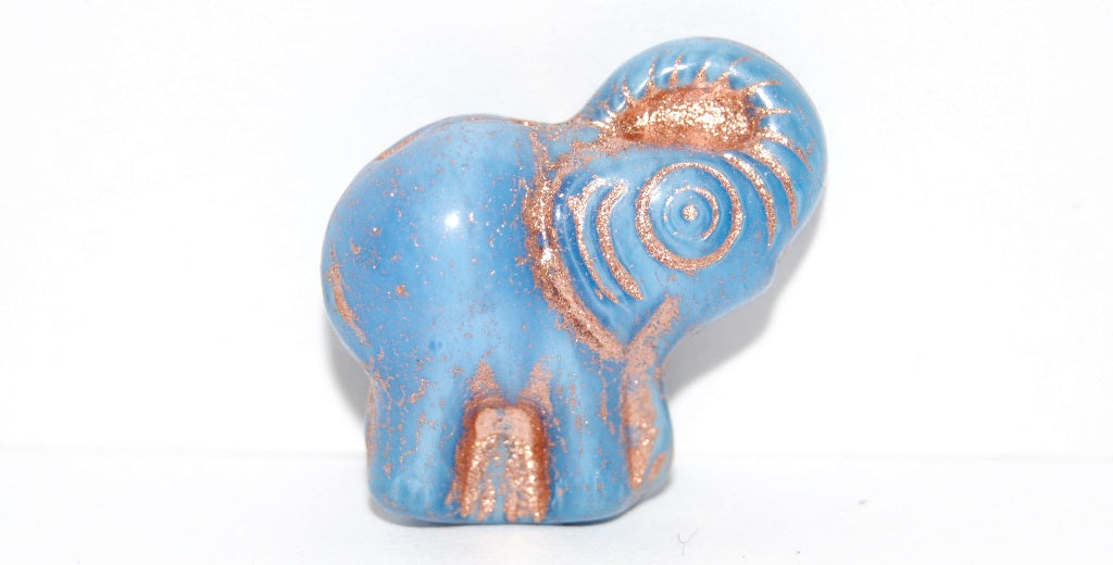 Elephant Animal Pressed Glass Beads, (7624 54200), Glass, Czech Republic
