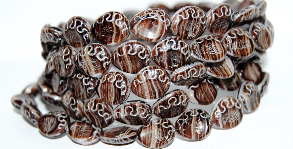 Tear Oval Pressed Glass Beads, (15010 54201), Glass, Czech Republic