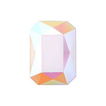 Octagon Faceted Pointed Back (Doublets) Crystal Glass Stone, White 9 Opaque With Ab, Polished (030000-Abp), Czech Republic