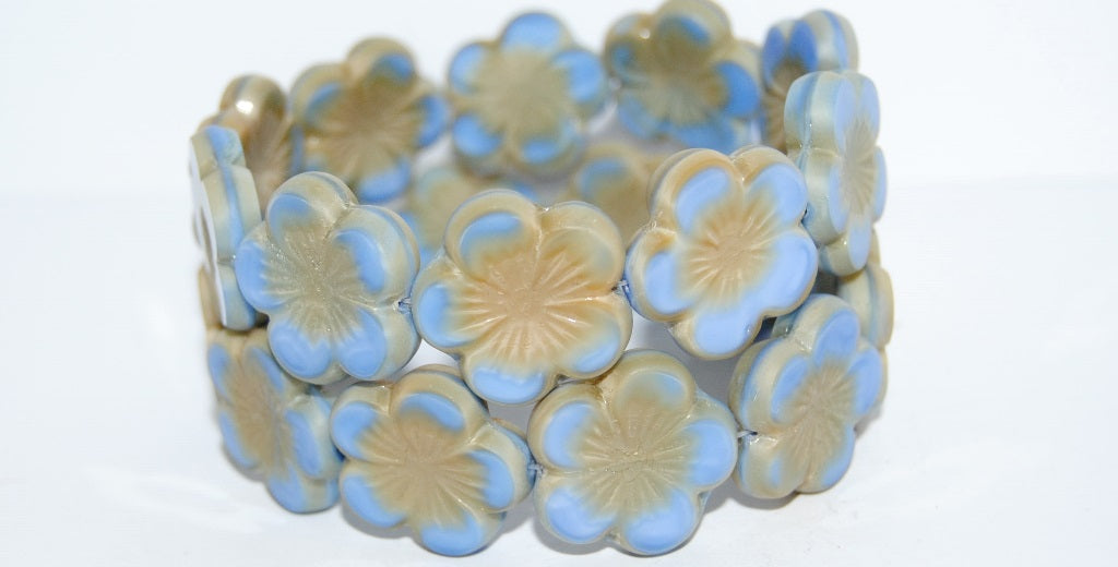 Table Cut Flower Beads Hibiscus, 21 37114 Matte (21 37114 M), Glass, Czech Republic