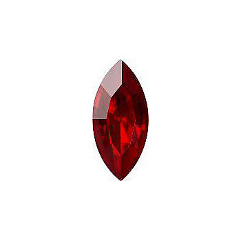 Navette Faceted Pointed Back (Doublets) Crystal Glass Stone, Red 1 Transparent With Aluminium (90080-Al), Czech Republic