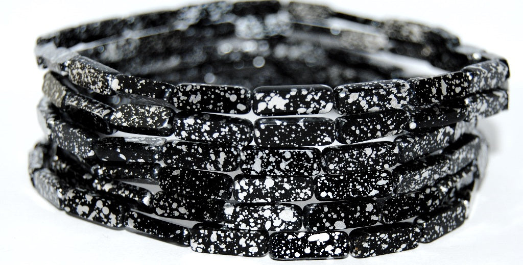 Table Cut Rectangle Beads, Black 94400 (23980 94400), Glass, Czech Republic