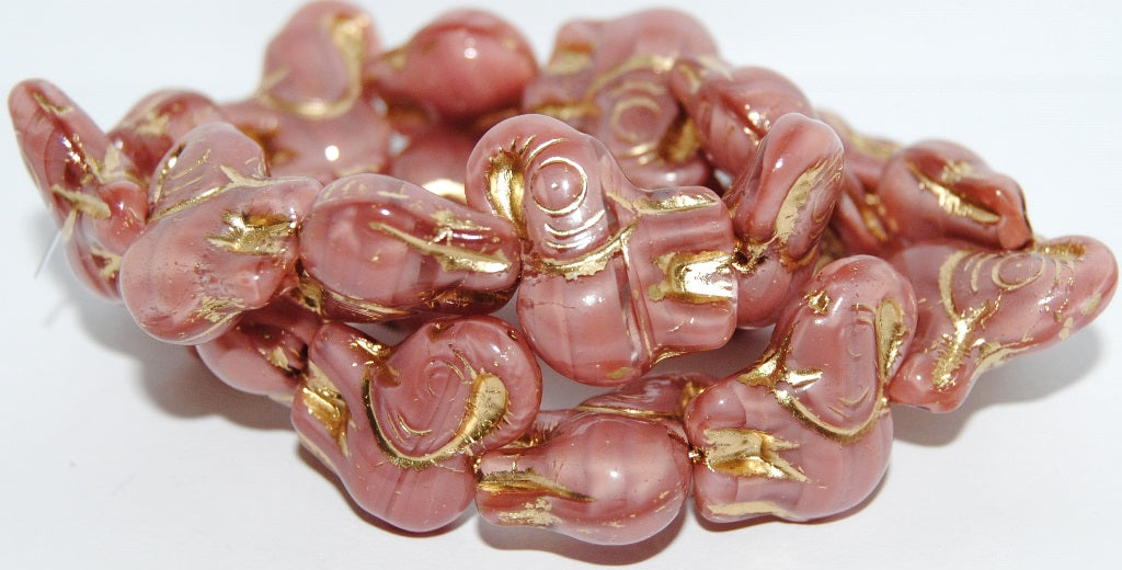 Elephant Animal Pressed Glass Beads, (76027 54202), Glass, Czech Republic