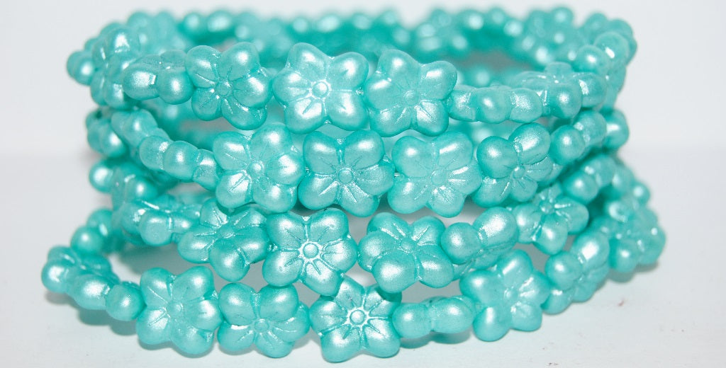 Flower Pressed Glass Beads, 70067 (70067), Glass, Czech Republic