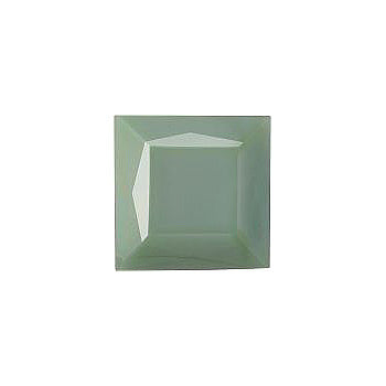 Square Faceted Pointed Back (Doublets) Crystal Glass Stone, Light Green 6 Opaque (53100), Czech Republic
