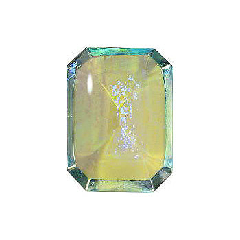 Octagon Cabochons Pointed Back Crystal Glass Stone, Light Green 1 Mexico Opals (Mex-2), Czech Republic