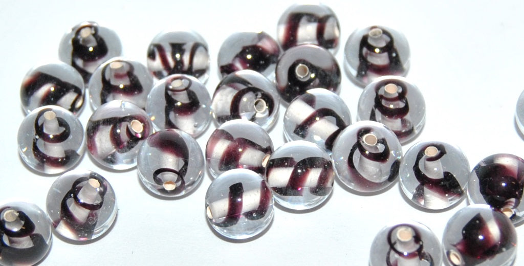 Czech Glass Hand Made Round Lampwork Beads, (10 J), Glass, Czech Republic