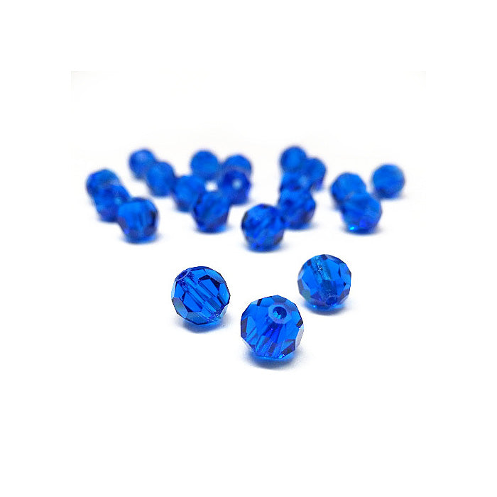 PRECIOSA MC Bead Round Faceted Fire Polished Capri Blue Glass Czech Republic