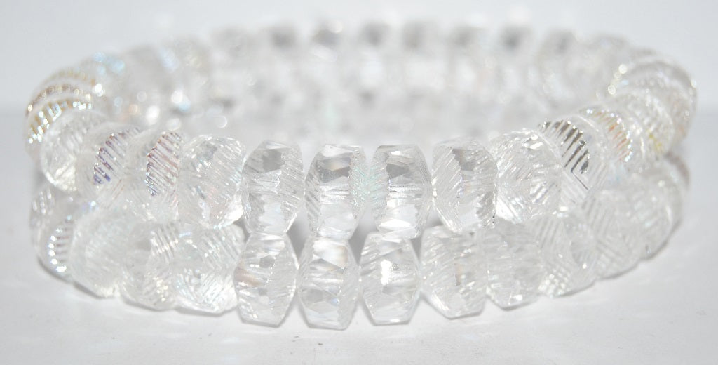 Faceted Cathedral Fire Polished Glass Beads, (00030Ab), Glass, Czech Republic