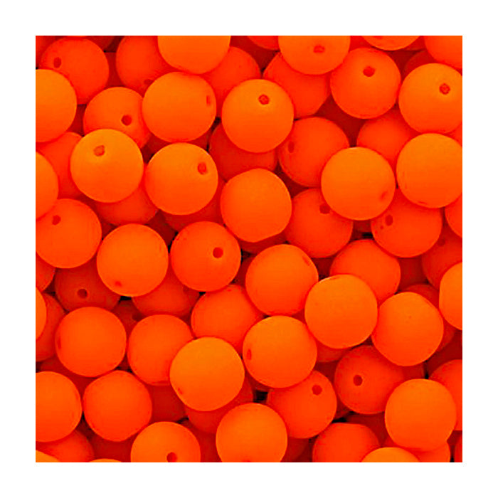 Neon Czech glass beads with UV effect round Orange Glass Czech Republic