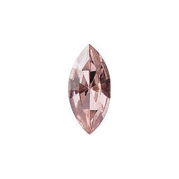 Navette Faceted Pointed Back (Doublets) Crystal Glass Stone, Pink 7 Transparent With Gold Foil (70110-L-Gf), Czech Republic