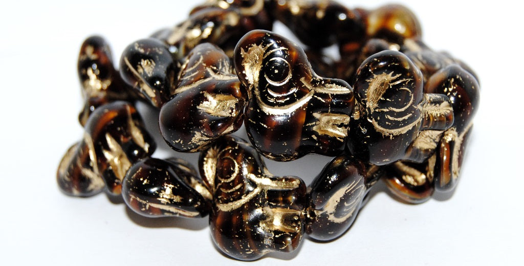 Elephant Animal Pressed Glass Beads, (26117 54202), Glass, Czech Republic