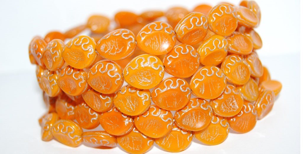 Tear Oval Pressed Glass Beads, (81250 54201), Glass, Czech Republic