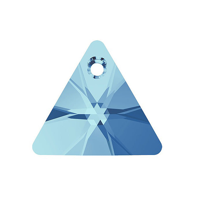 SWAROVSKI ELEMENTS pendant XILION triangle 6628 crystal stone with hole Aquamarine Glass Austria