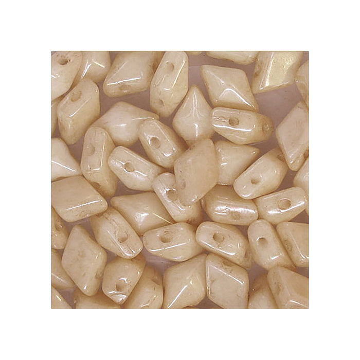 DIAMONDUO glass two-hole beads rhombus gemduo Beige Glass Czech Republic