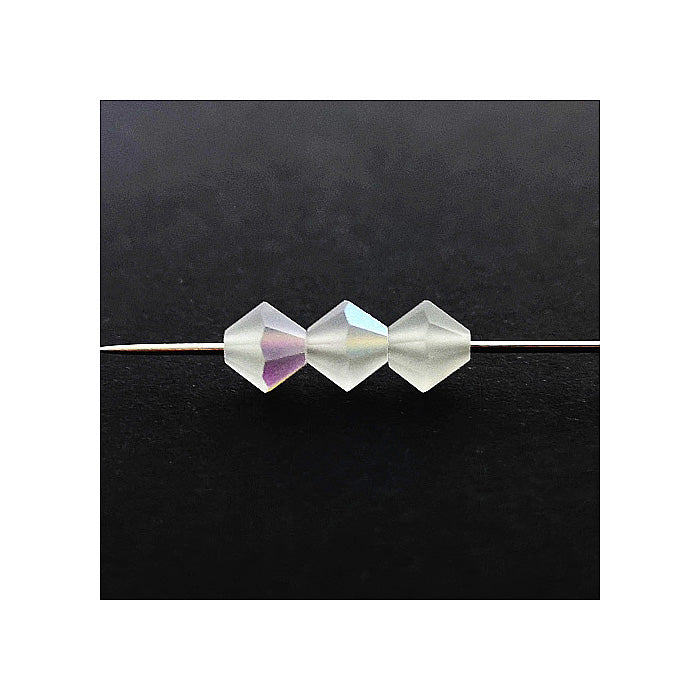 Bicone PRECIOSA MC Bead Rondelle Xilion Matte Crystal Ab Glass Czech Republic