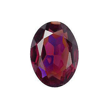 Oval Faceted Pointed Back (Doublets) Crystal Glass Stone, Violet 11 Transparent With Ab (20060-Abb), Czech Republic