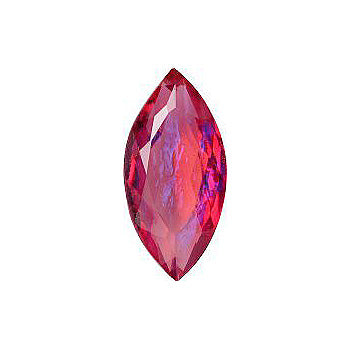 Navette Faceted Pointed Back (Doublets) Crystal Glass Stone, Red 1 Mexico Opals (Mex-32), Czech Republic