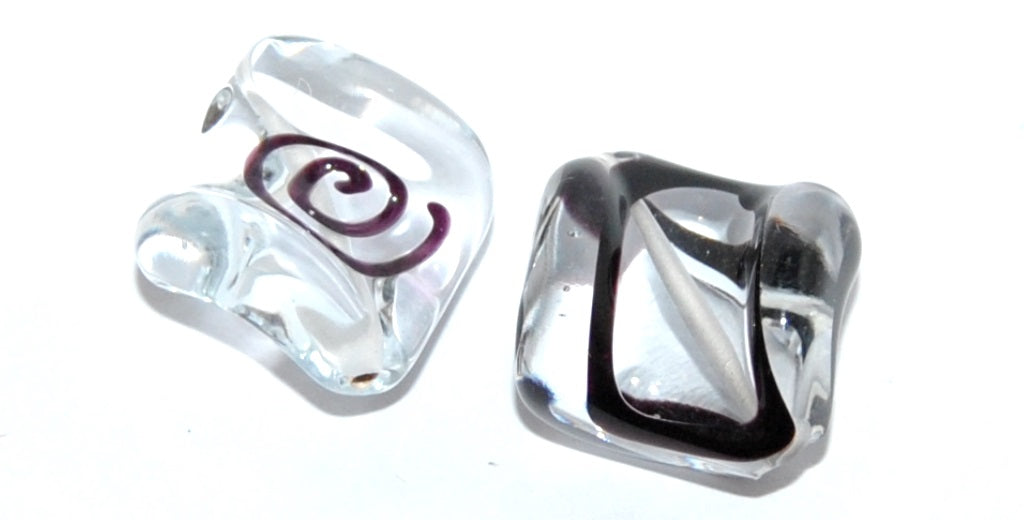 Leaf Lampwork Glass Handmade Beads, (V), Glass, Czech Republic