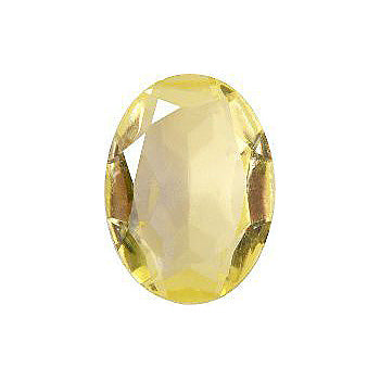Oval Faceted Pointed Back (Doublets) Crystal Glass Stone, Yellow 3 Transparent (80110), Czech Republic