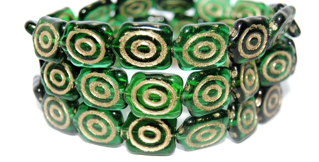 Spiral Turtle Pressed Glass Beads, (50130Mix 54202), Glass, Czech Republic