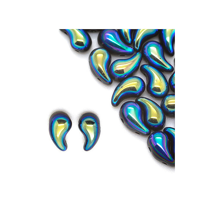 ZoliDuo Czech 2-hole glass beads Black Ab Glass Czech Republic