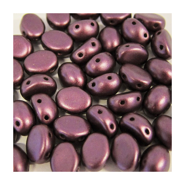 PRECIOSA Candy beads 2-hole oval glass cabochon (like Samos par Puca) Bordeaux Glass Czech Republic