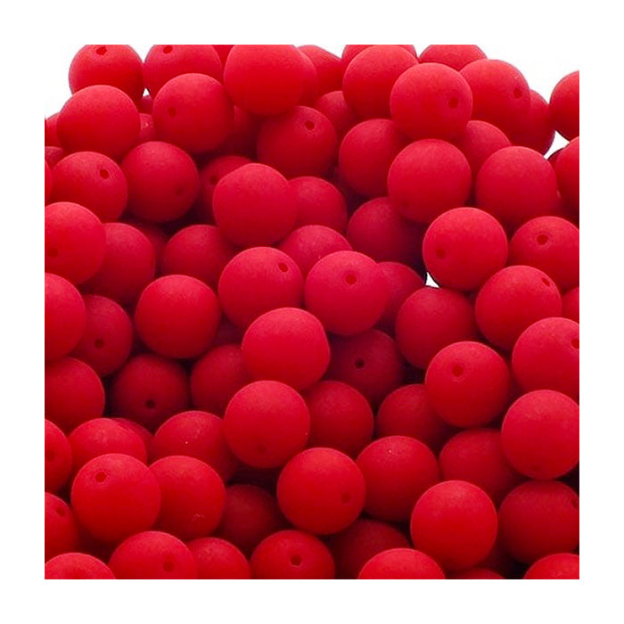 Neon Czech glass beads with UV effect round Red Glass Czech Republic