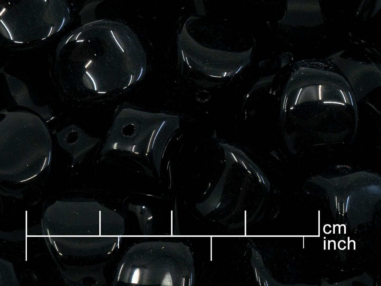 OUTLET 250g Pressed Czech Glass Beads, 15 x 17 mm, Black (111-29004-15x17-23980)