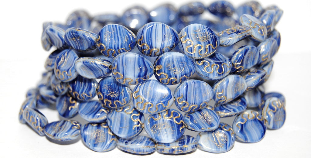 Flower Pressed Glass Beads, Black 43 54202 (23980 43 54202), Glass, Cz