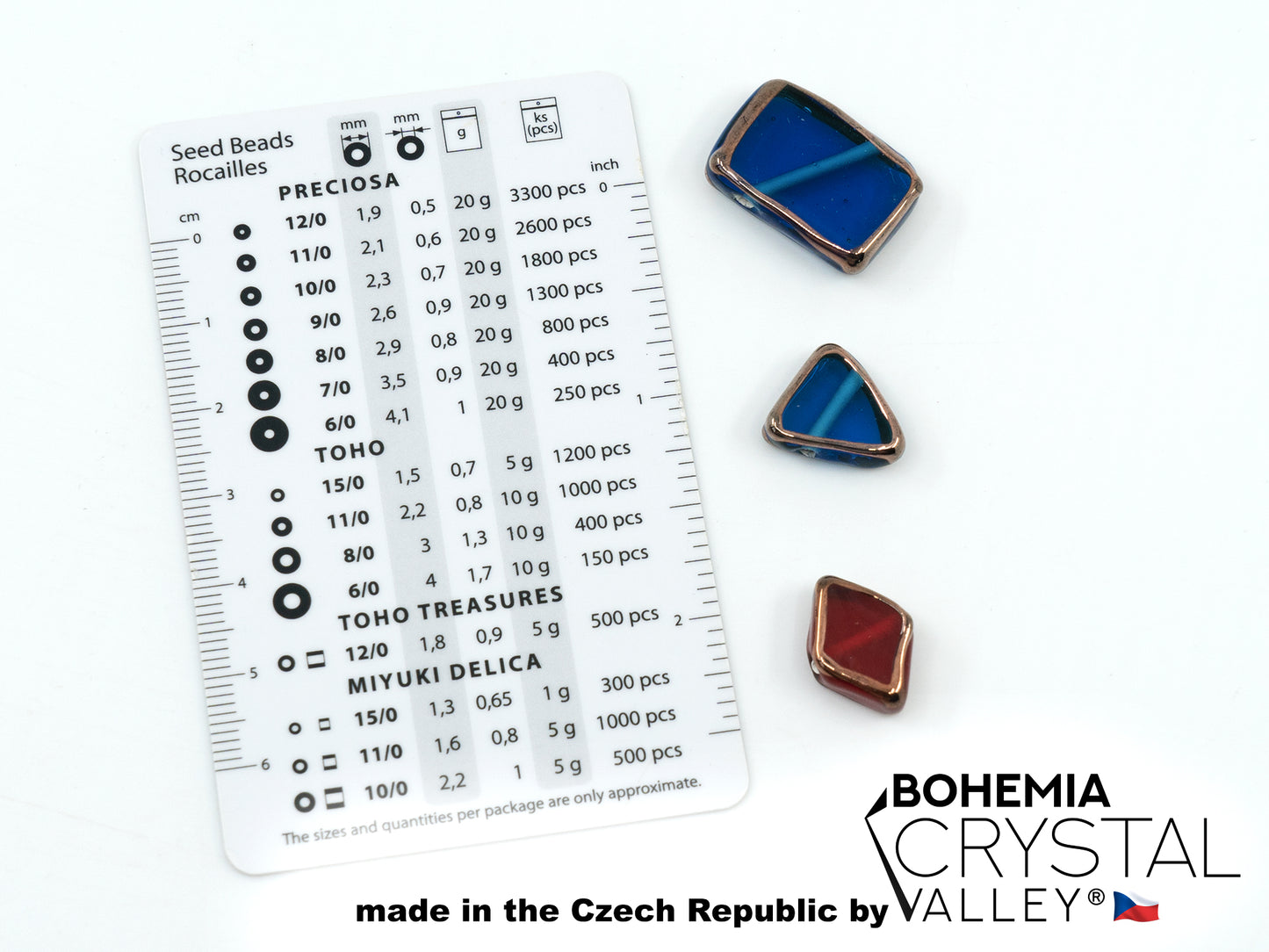 30 pcs Lampwork Beads 589 / Flower Cross (271-19-005), Handmade, Preciosa Glass, Czech Republic