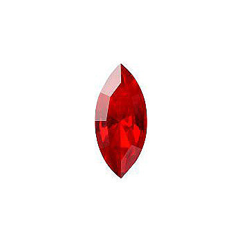 Navette Faceted Pointed Back (Doublets) Crystal Glass Stone, Red 8 Transparent With Aluminium (90070-Al), Czech Republic