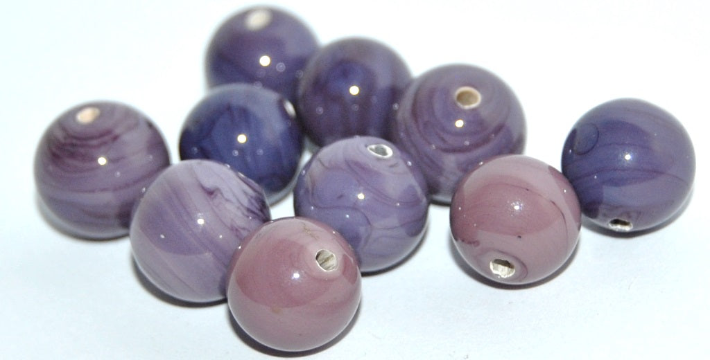 Czech Glass Hand Made Round Lampwork Beads, (O), Glass, Czech Republic